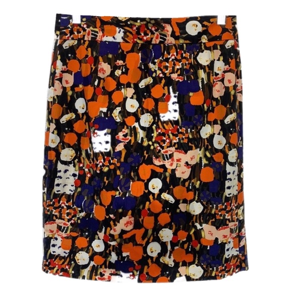 J. Crew Dresses & Skirts - J Crew Print Pencil Skirt W/ Back Kick Pleat 2